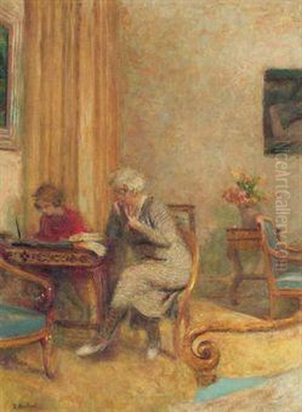 Madame Hessel Et Lulu Dans Le Petit Salon Des Clayes - view 1