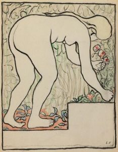 Femme Nue, Penche Sur Les Fleurs by Jean-Edouard Vuillard
