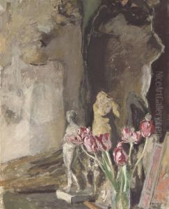Tulipes Et Statuettes by Jean-Edouard Vuillard