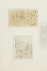 Au Salon Et Personnages Dans Un Interieur by Jean-Edouard Vuillard
