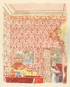 L'interieur Aux Tentures Roses. I. by Jean-Edouard Vuillard