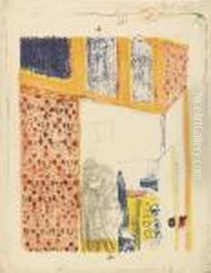 Interieur Aux Tentures Roses. Iii. by Jean-Edouard Vuillard