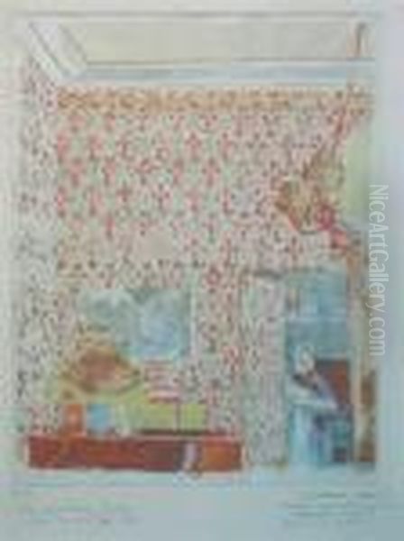 Interieur Aux Tentures Roses I - view 1