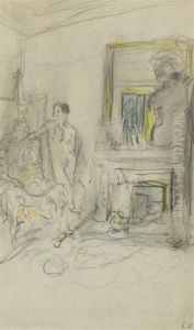Femme Devant Une Cheminee by Jean-Edouard Vuillard