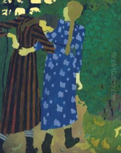 Fillettes Se Promenant by Jean-Edouard Vuillard