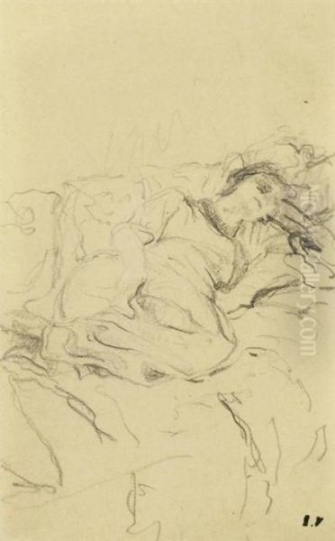 Jeune Femme Allongee. Circa 1920. - view 1