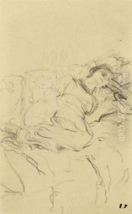 Jeune Femme Allongee. Circa 1920. by Jean-Edouard Vuillard