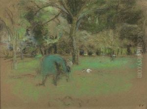 Meadow In Les Clayes. Circa 1932-38. by Jean-Edouard Vuillard