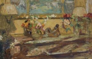 Fleurs Sur Une Console by Jean-Edouard Vuillard