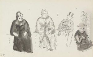Quatres Personnages Assis (recto); Deux Personnages (verso) by Jean-Edouard Vuillard