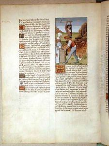 Mining gold, illustration from The Book of Simple Medicines by Matthaeus Platearius d.c.1161 c.1470