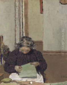 Madame Vuillard Cousant by Jean-Edouard Vuillard
