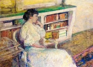 Portrait De Femme En Blanc by Jean-Edouard Vuillard