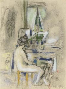 Nu Assis Devant La Cheminee by Jean-Edouard Vuillard