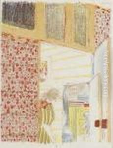 Interieur Aux Tentures Roses Iii, From Paysages Et Interieurs by Jean-Edouard Vuillard