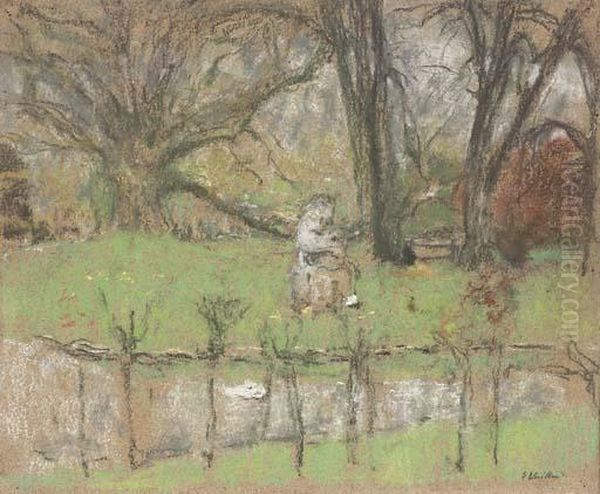 Le Bassin Du Chateau Des Clayes Avec Une Statue En Marbre - view 1
