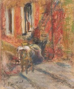 Deux Figures Assises Sur Les Marches D'une Maison by Jean-Edouard Vuillard