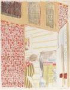 Interieur Aux Tentures Roses Iii, From Paysages Et Interieurs (roger-marx 38) by Jean-Edouard Vuillard