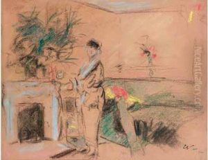 "lucy Hessel Dans Le Salon Du Clos Cezanne", Circa 1921-1925 by Jean-Edouard Vuillard