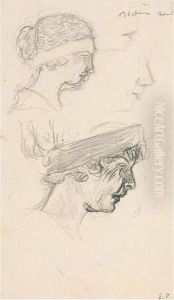Visage De Jeune Fille, De Profil by Jean-Edouard Vuillard