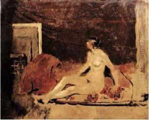 Nu Assis Au Divan Rouge, Vers 1888. Nu Assis Au Divan Rouge, Vers 1888.