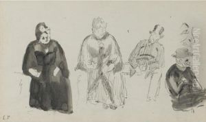 Quatre Personnages Assis (recto); Deux Personnages Assis (verso) by Jean-Edouard Vuillard