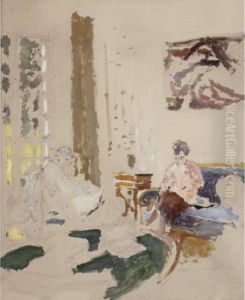 Etude Du Petit Salon Au Clayes by Jean-Edouard Vuillard