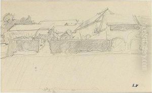 Edouard , -, Communs Du Chateau
Des Clayes, Stamped With The Initials , Pencil On Paper, 11.1 By 18 Cm.,
4 3/8 By 7 In Edouard , -, Communs Du Chateau
Des Clayes, Stamped With The Initials , Pencil On Paper, 11.1 By 18 Cm.,
4 3/8 By 7 In