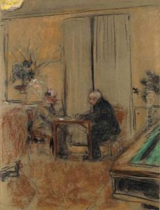 Messieurs Laroche Et Hessel Jouant Au Vido Au Chateau Des Clayes