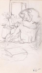 Jeune Femme Assise; And Femme Lisant
