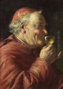 Monch Ein Glas Wein Trinkend. Monch Ein Glas Wein Trinkend.