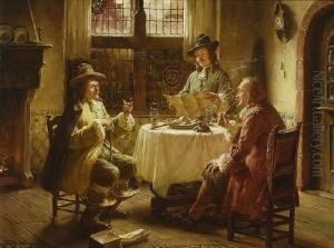 Herrenrunde In Althollandischer
 Stube. by Fritz Wagner
