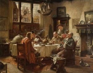 Herrenrunde In Hollandischer
 Stube.