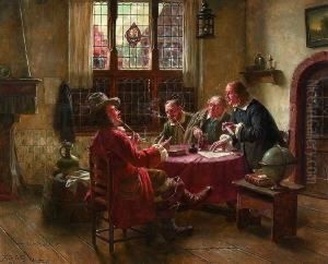 Vier Manner Beim Aufsetzen Eines
Schriftsatzes. by Fritz Wagner