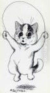 A Skipping Cat by Louis Wain