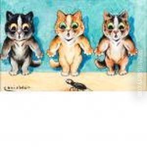 Perhaps He Won't Seeus by Louis Wain