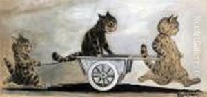 The Wheelbarrow by Louis Wain