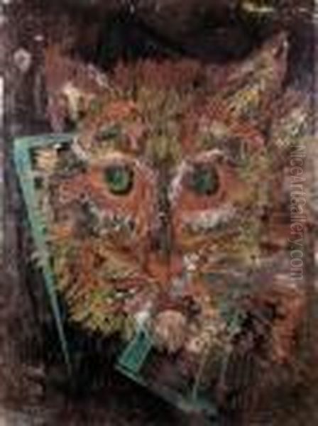 Study Of A Cat's Head - view 1
