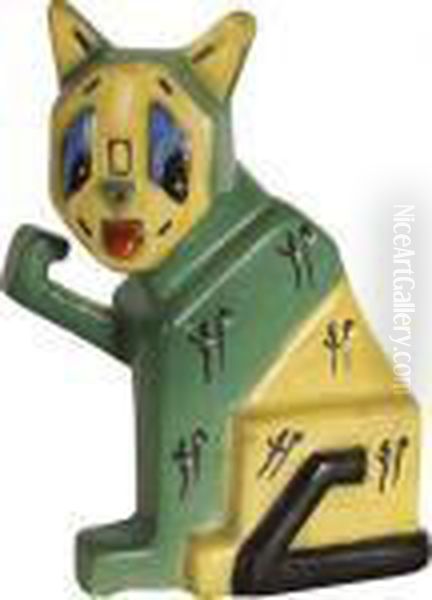 Slip-cast Cat - view 1