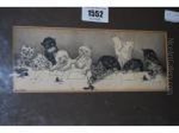 Cats Writing At A Table - view 1