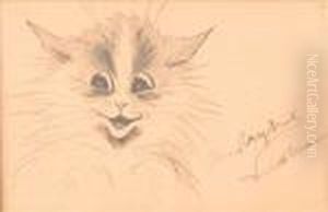 Cat Study by Louis Wain