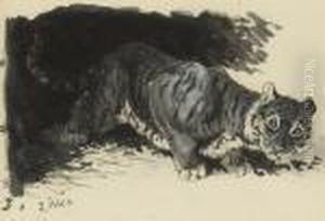 A Young Tiger Cub Surveying The Territory by Louis Wain