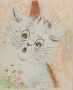 Cat Amongst Flowers by Louis Wain