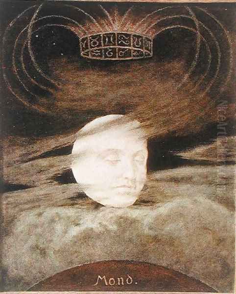 Moon, illustration from Festkalender published in Leipzig c.1910 - view 1