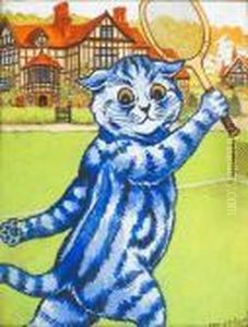 A Tennis Game At Napsbury by Louis Wain