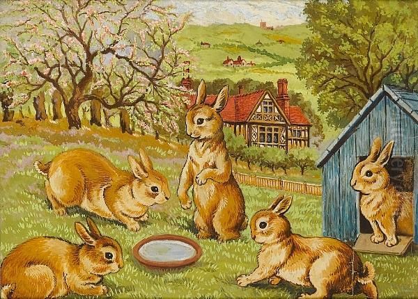 Springtime Rabbits - view 1