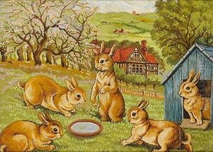 Springtime Rabbits by Louis Wain