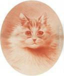 Head Of A Cat.
Signed by Louis Wain