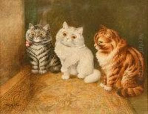 Three Cats Sat On The Mat by Louis Wain