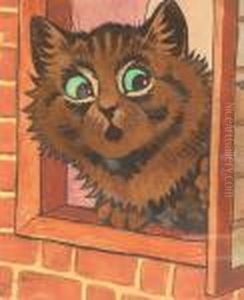 Peek-a-boo by Louis Wain